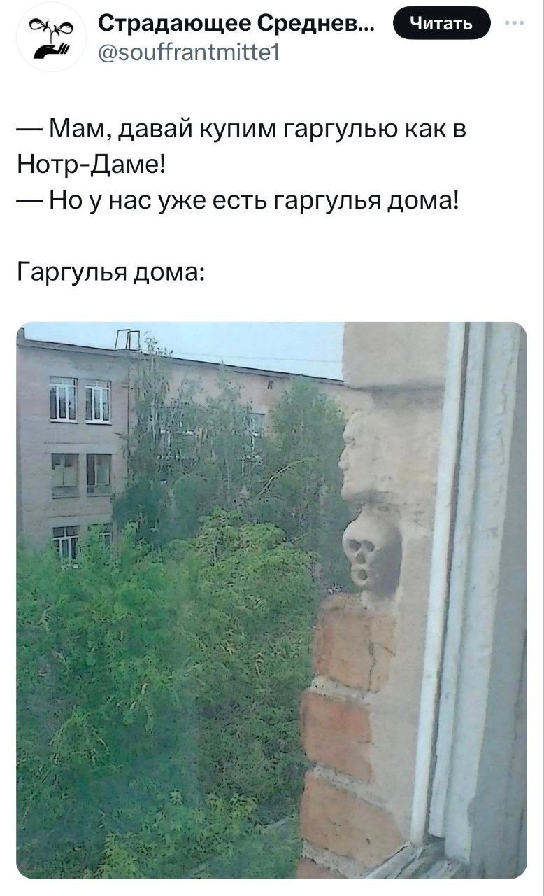 Страдающее Мам, давай купим гаргулью как в Нотр-Даме! Ноу нас уже есть гаргулья дома! Гаргулья дома: iid
