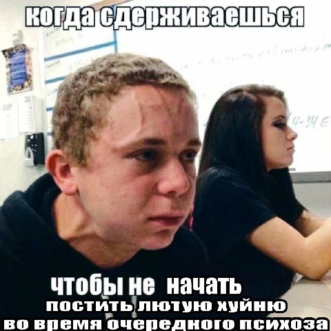 когдасдерживаешься Я чтобы не начать хуйню во время очередного психоза