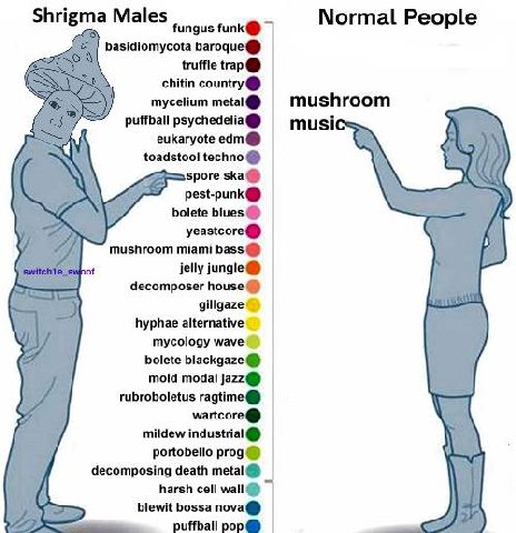 Shrigma Males Normal People 2 basidiomycota baroque@ truffle {гар chitin country® mycelium metl@ mushroom puffball рзуспедена musi eukaryote edm@ toadstool techno bolete blues yeastcore@ mushroom miam