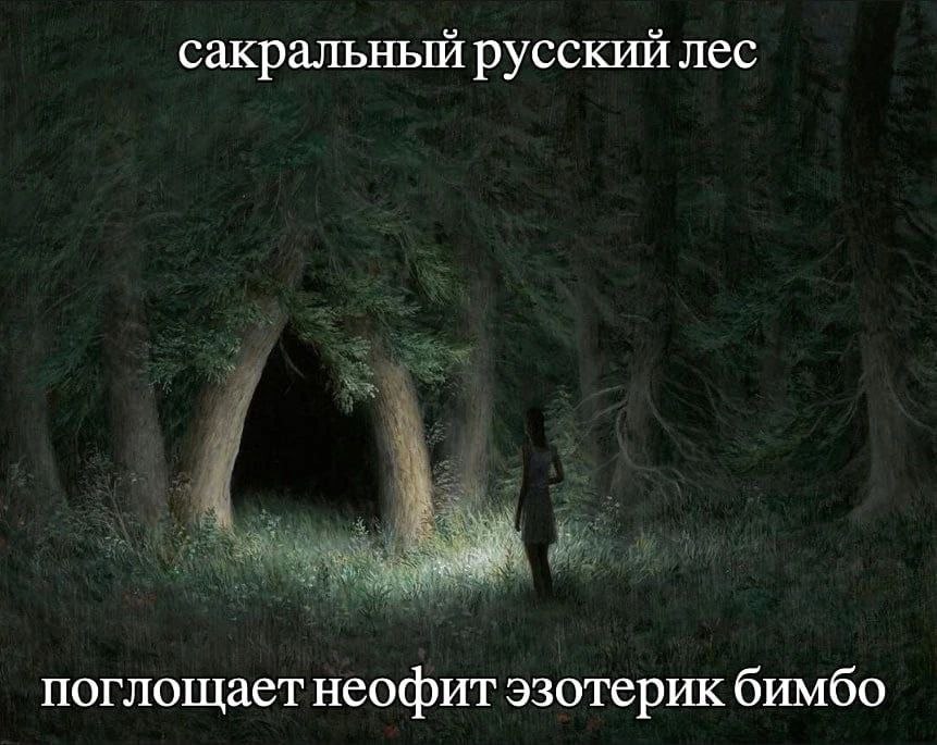сакральный русский лес поглощает неофит эзотерик бимбо
