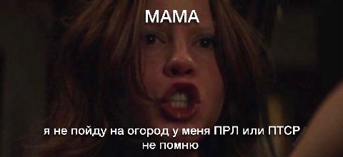 МАМА я не пойду на огород у меня ПРЛ или ПТСР не помню