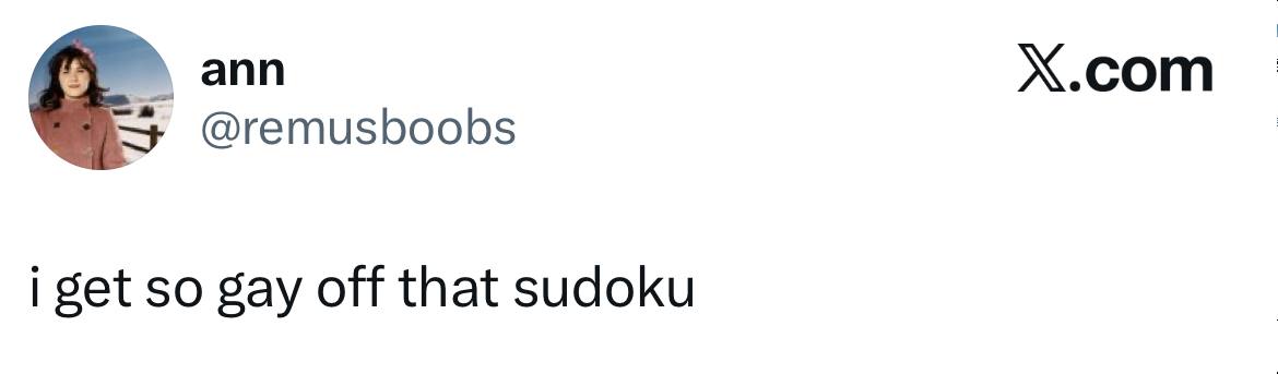 апп @remusboobs Set so gay off that sudoku
