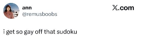 апп @remusboobs Set so gay off that sudoku