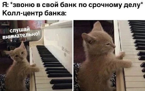 Я: *звоню в свой банк по срочному делу* Колл-центр банка: слушай "А