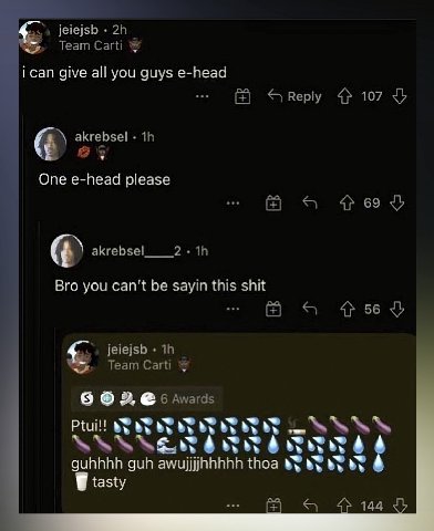 jeiejsb me Геат Саги i can give all you guys e-head 107 akrebsel One e-head please 2 Bro you can’t be sayin this shit jeiejsb Теат 8 2 6 Awards Ptui!! guhhhh guh awujjjjhhhhh thoa tasty 4 144