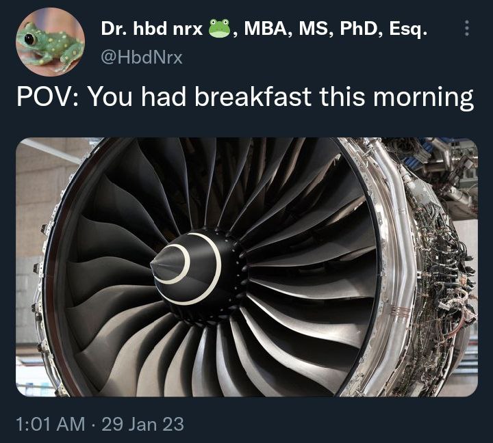hbd nrx МВА, PhD, Esq. у POV: You had breakfast this morning и 77 1:01 29 Jan 23