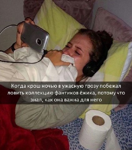 Когда крош ночью в ужасную грозу побежал ловить коллекцию фантиков ёжика, потому что знал, как она важна для него