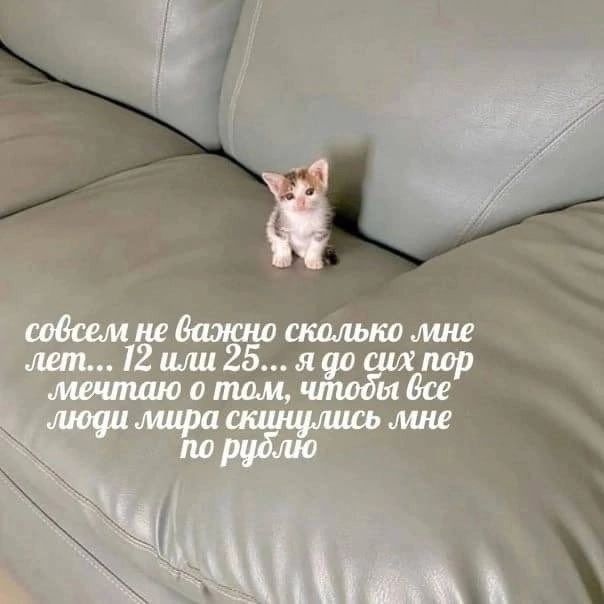 к совсем не важно сколько мне лет... 12 или 25... Ago сих пор ‚мечтаю о том, чтоды bce люди мира скинулись мне по рублю