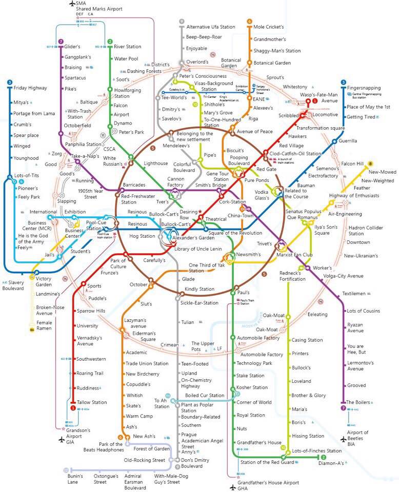 Карта метро Москвы на английском. Let's learn english!