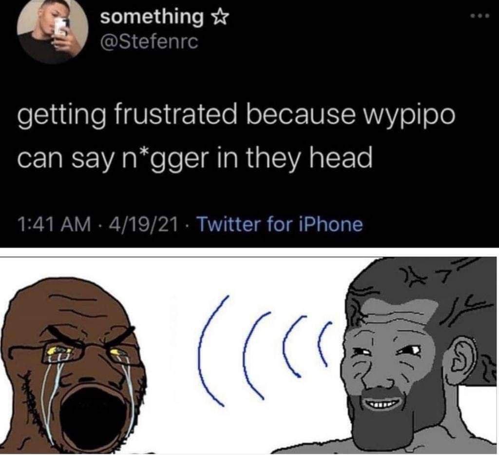 something getting frustrated because wypipo can say n*gger in they head