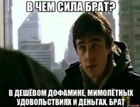 В ДЕШЕВОМ ДОФАМИНЕ МИМОЛЕТНЫХ УДОВОЛЬСТВИЯК И ДЕНЬГАХ. БРАТ