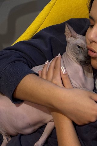 сестренка с котом ща