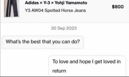 Adidas Yohji Yamamoto Spotted Horse Jeans 30 Sep 2023 the best that you can To love and hope get loved in return