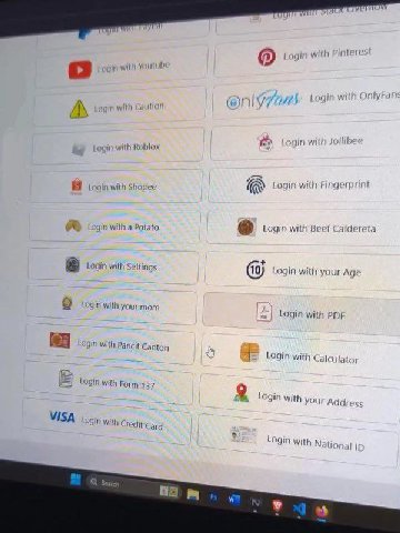 vith Youtul #74 Login Login with Jollib Login with Roblox jin with Fingerprint Login with Я Shopee jin with Beef Caldereta Login with a Potato Login Login with Settinas (10) Login with your Age Login 