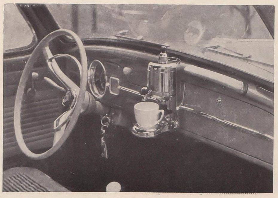 In 1959, the Volkswagen Beetle was available with an optional coffee maker.