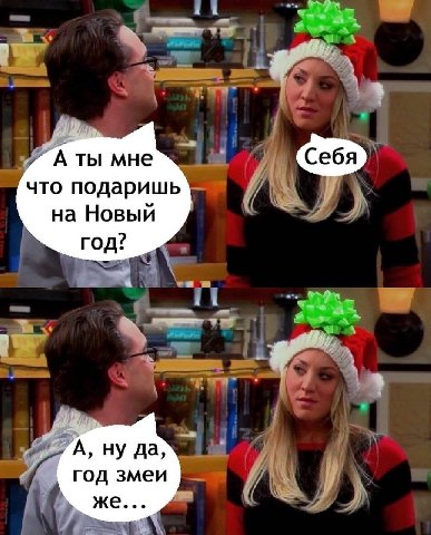 А ты мне что подаришь на Новый год? A, ну да, год змеи же...