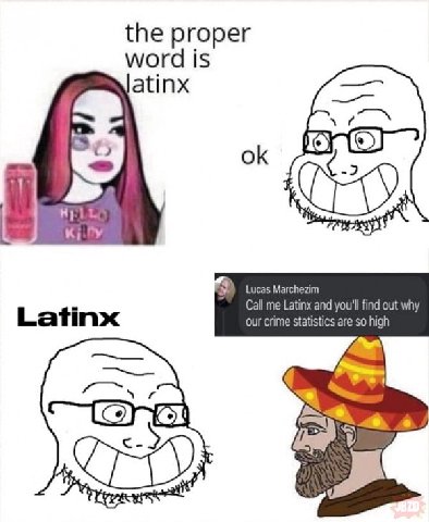 the proper word is atinx Lucas Marchezim Call me Latinx and you'll find out why Latinx our crime statistics are so high