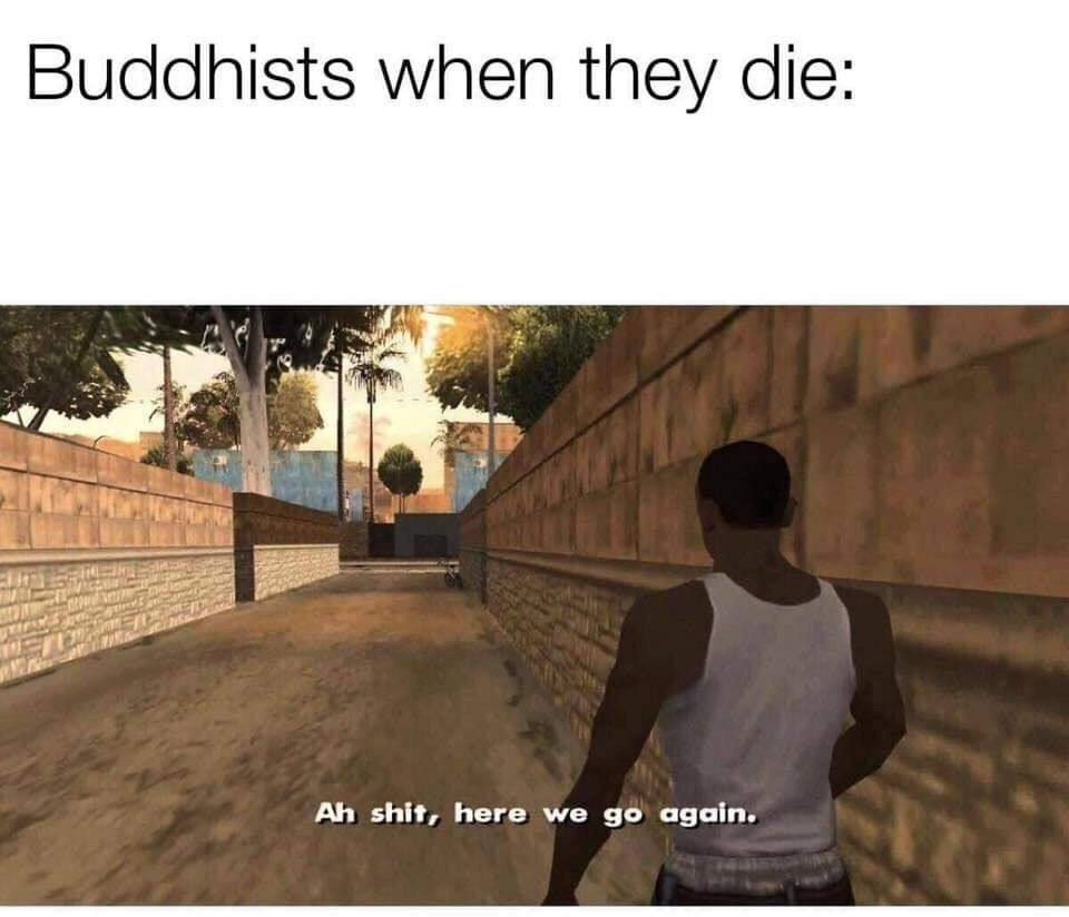 Buddhists when they die: shit, here we again.