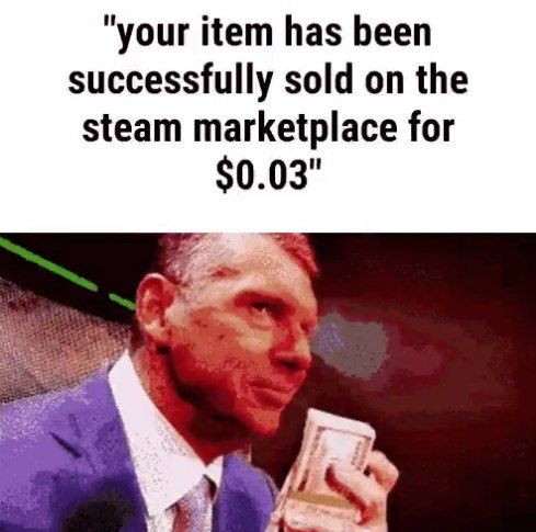 "your item has been successfully sold on the steam marketplace for $0.03"