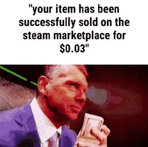 "your item has been successfully sold on the steam marketplace for $0.03"