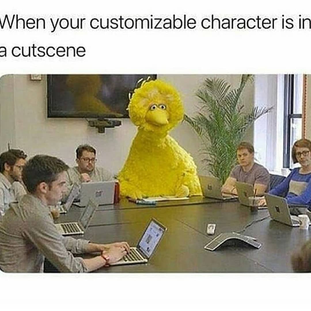 hen your customizable character is a cutscene