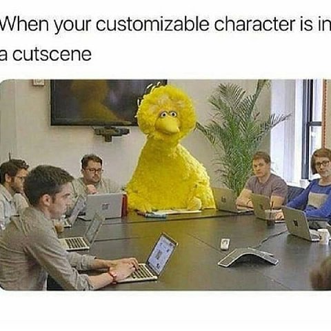 hen your customizable character is a cutscene