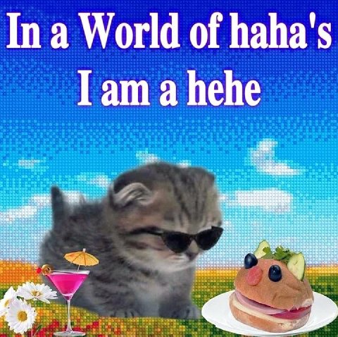 In a World of haha's I a hehe he 34 34 53
