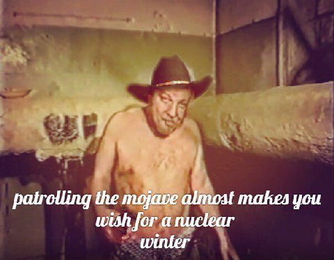 patrolling the majave almost makes you wish for a nuclear winter