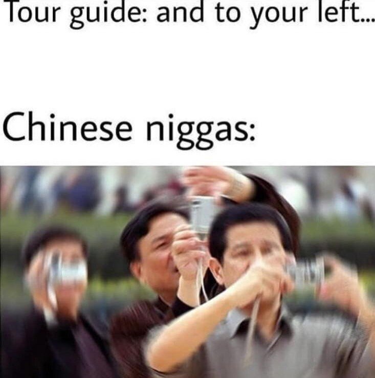 Tour guide: and to your lett Chinese