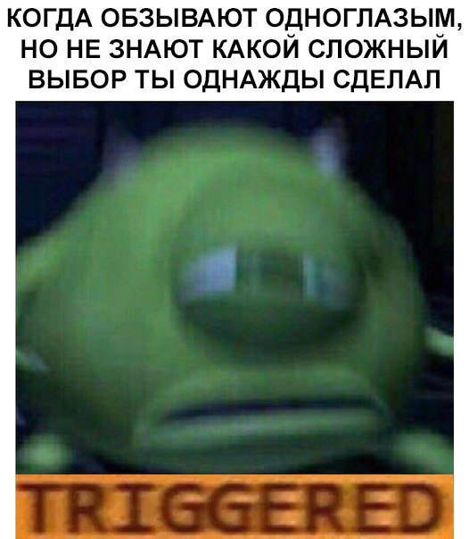 КОГДА ОБЗЫВАЮТ ОДНОГЛАЗЫМ, НО НЕ ЗНАЮТ КАКОЙ СЛОЖНЫЙ ВЫБОР ТЫ ОДНАЖДЫ СДЕЛАЛ