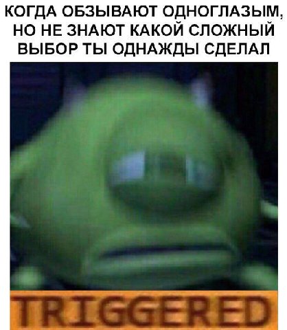 КОГДА ОБЗЫВАЮТ ОДНОГЛАЗЫМ, НО НЕ ЗНАЮТ КАКОЙ СЛОЖНЫЙ ВЫБОР ТЫ ОДНАЖДЫ СДЕЛАЛ