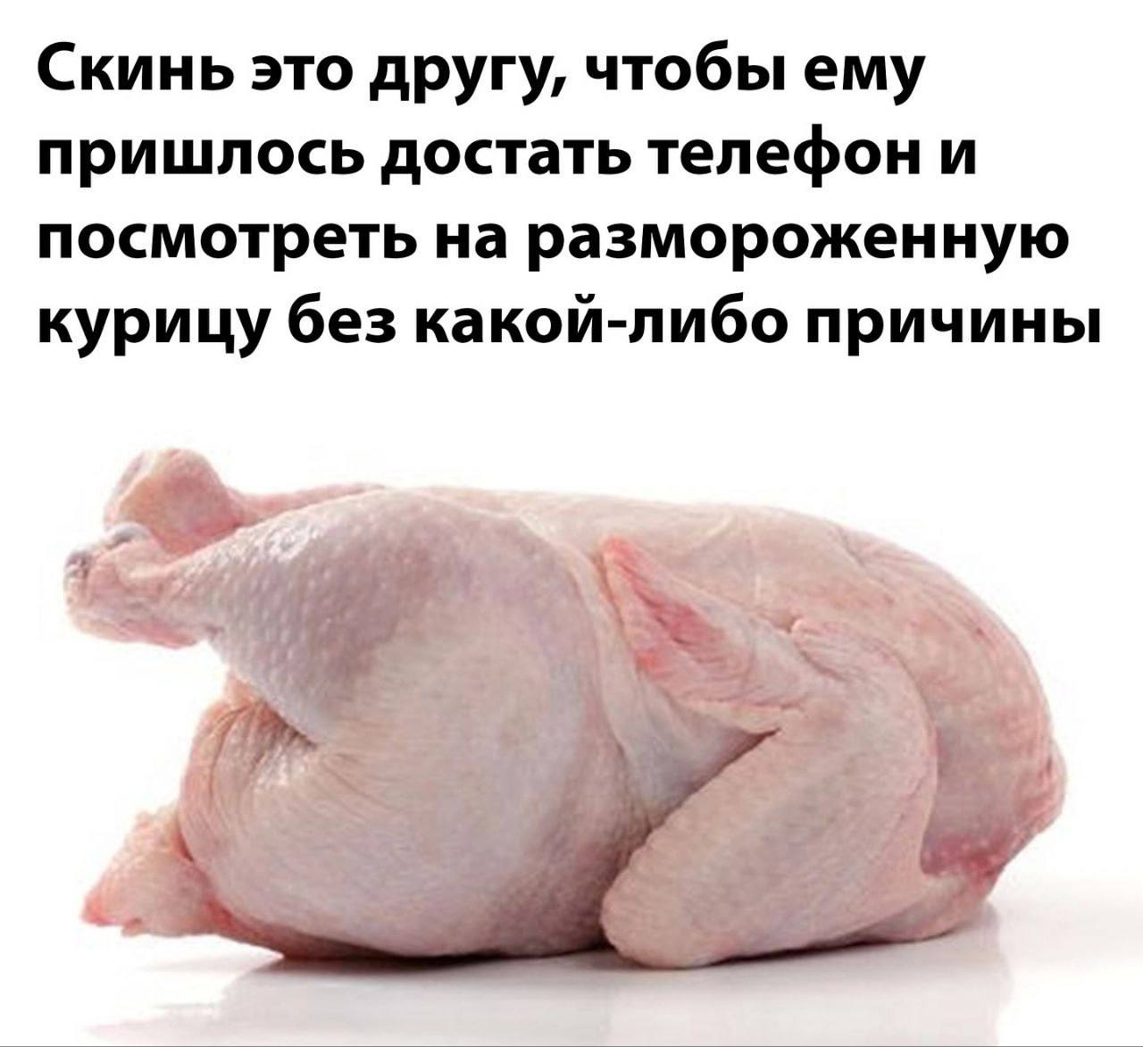 Скинь это другу, чтобы ему пришлось достать телефон и посмотреть на размороженную курицу без какой-либо причины