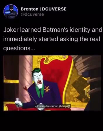 м Brenton | DCUVERSE Joker learned Batman's identity and immediately started asking the real