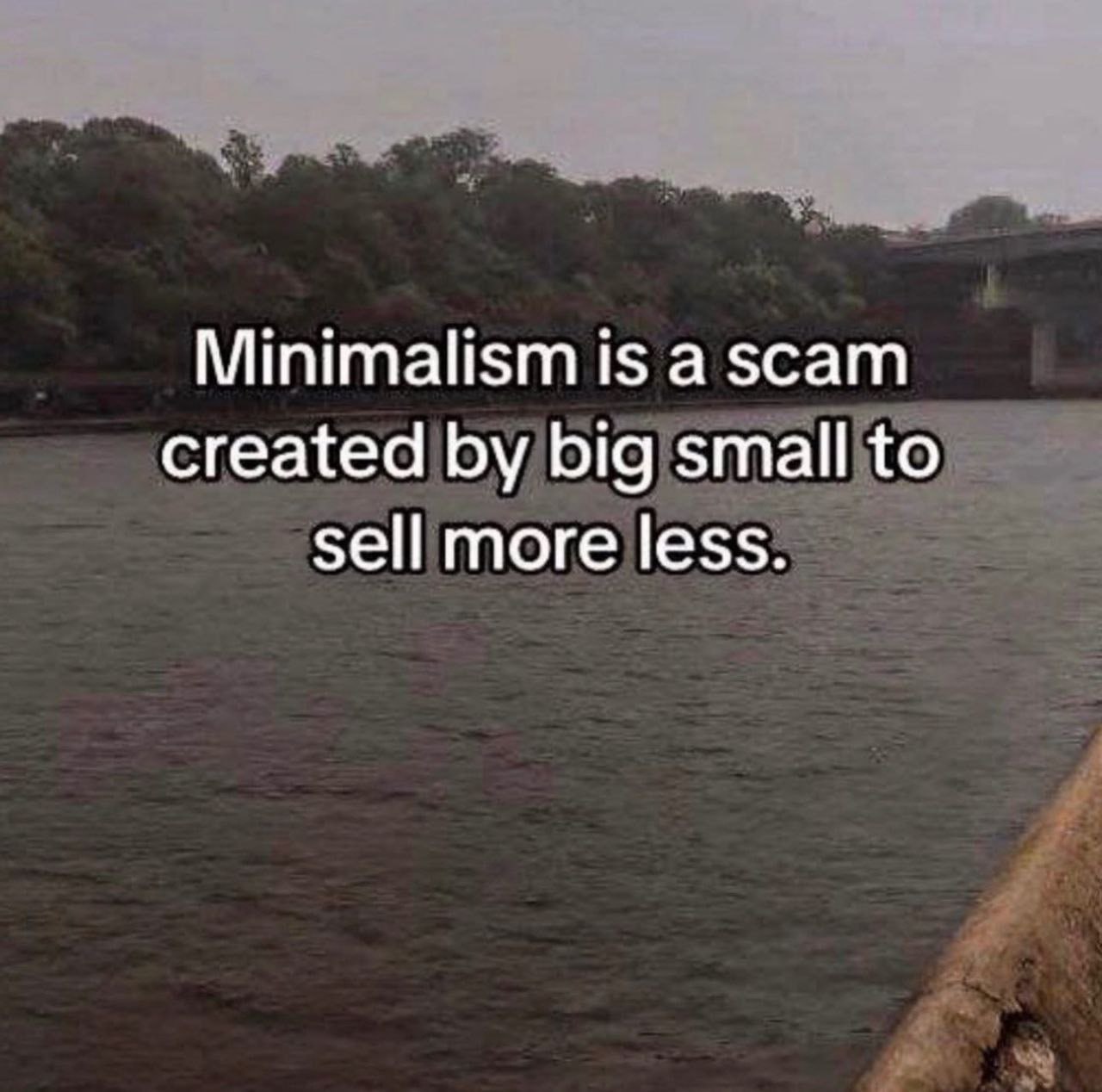 Minimalism is а зсат created big small to sell more less.