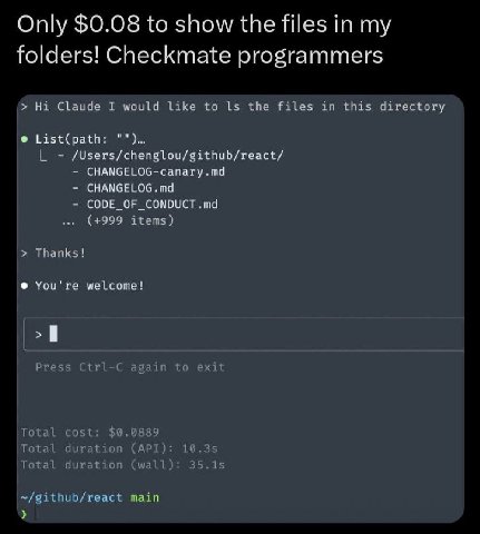 Only $0.08 to show the files in my folders! Checkmate programmers Claude would Like to 15 the files this cirectory List(path: CHANGELOG-canary.md CHANGELOG.md CODE_OF_CONDUCT Thanks You're welcome! ma