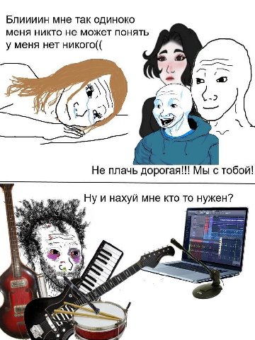 Блиииин мне так одиноко меня никто не может понять у меня нет никого(( (52 -2 Не плачь дорогая!!! Мы с тобой! Ну и нахуй мне кто то нужен?