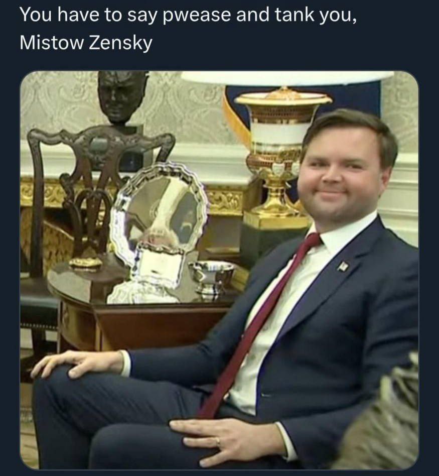 You have to say pwease and tank you, Mistow Zensky