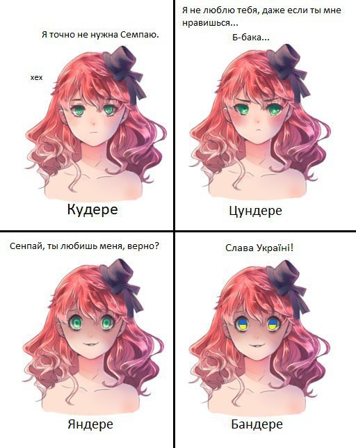 Я не люблю тебя, даже если ты мне нравишься... Я точно не нужна Семпаю. Б-бака... хех if 3 Was я 7 Кудере Цундере Сенпай, ты любишь меня, верно? Слава Я у An 1 i у у Яндере Бандере