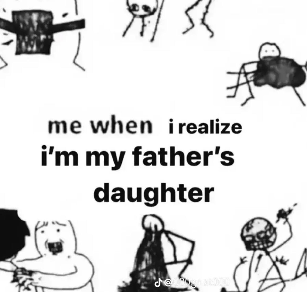 me when irealize my father's daughter