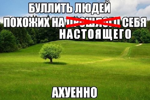 и БУЛЛИТЬ an SEE СЕБЯ НАСТОЯЩЕГО АХУЕННО