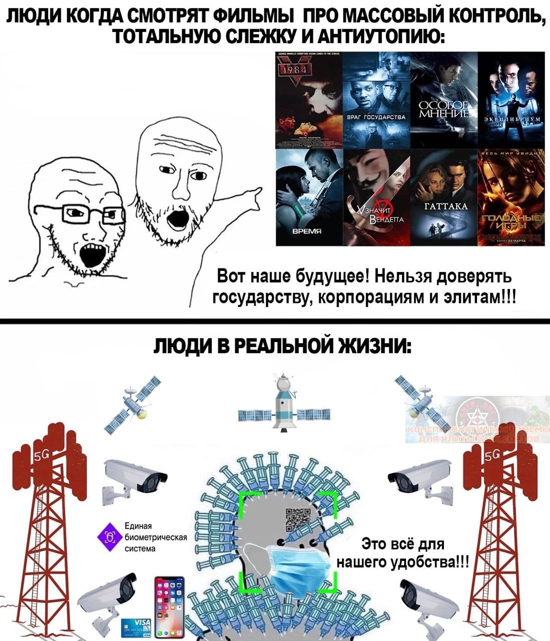 ЛЮДИ КОГДА СМОТРЯТ ФИЛЬМЫ ПРО МАССОВЫЙ КОНТРОЛЬ, ТОТАЛЬНУЮ СЛЕЖКУ АНТИУТОПИЮ: 19. МНЕНИ у TATTAKA ВРЕМЯ Вот наше будущее! Нельзя доверять государству, корпорациям и элитам!!! ЛЮДИ В РЕАЛЬНОЙ ЖИЗНИ: к 