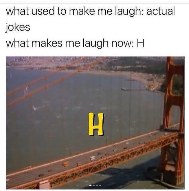 what used to make me laugh: actual jokes what makes me laugh now: