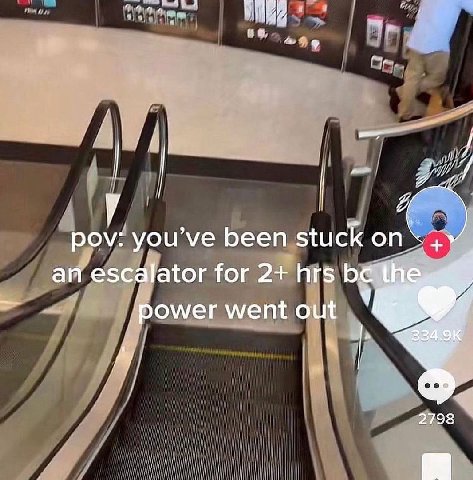 {4 pov: you’ve been stuck on ‘escalator for 2+ hrs power went out