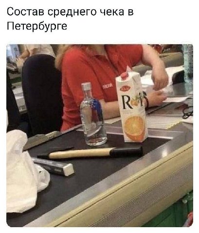 Состав среднего чека в Петербурге 2