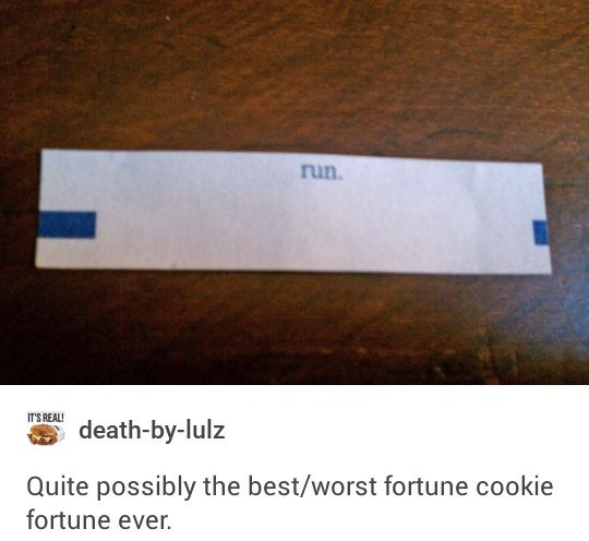 death-by-lulz Quite possibly the best/worst fortune cookie fortune ever.