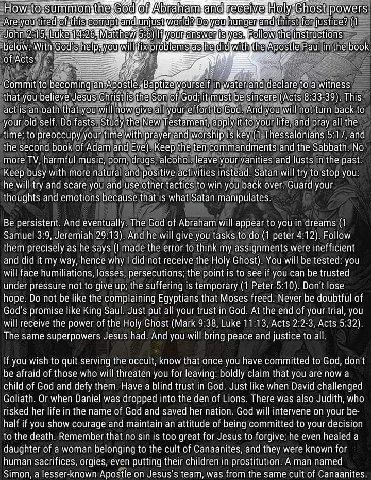 How to:summonitl ога ham powers Are you tired 0 isicorrupt ONC hirst.for justice? (1 У 15 Fall iructions below. With God’é rob inthe aul in the book Acis. Commit to becoming an Apost water and declare