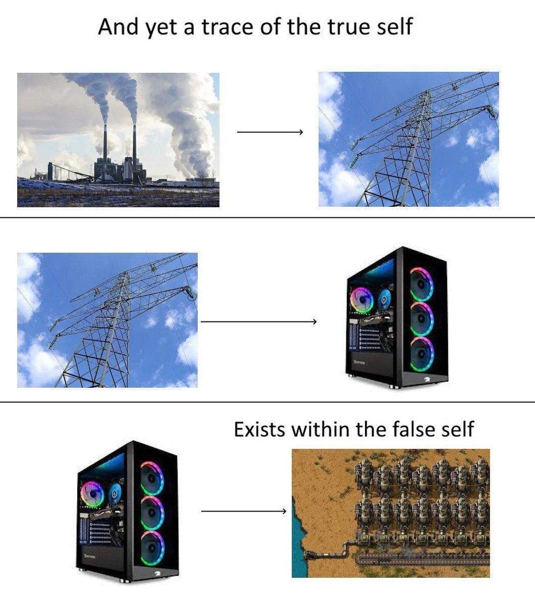 And yet a trace of the true self Exists within the false self