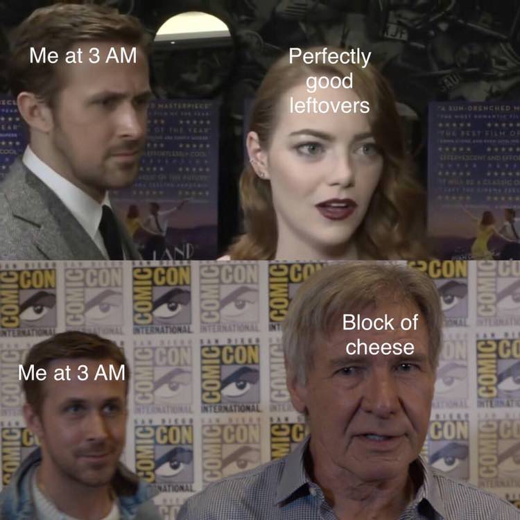 Me at3 Perfectly good leftovers Block of cheese Me at ЗАМ
