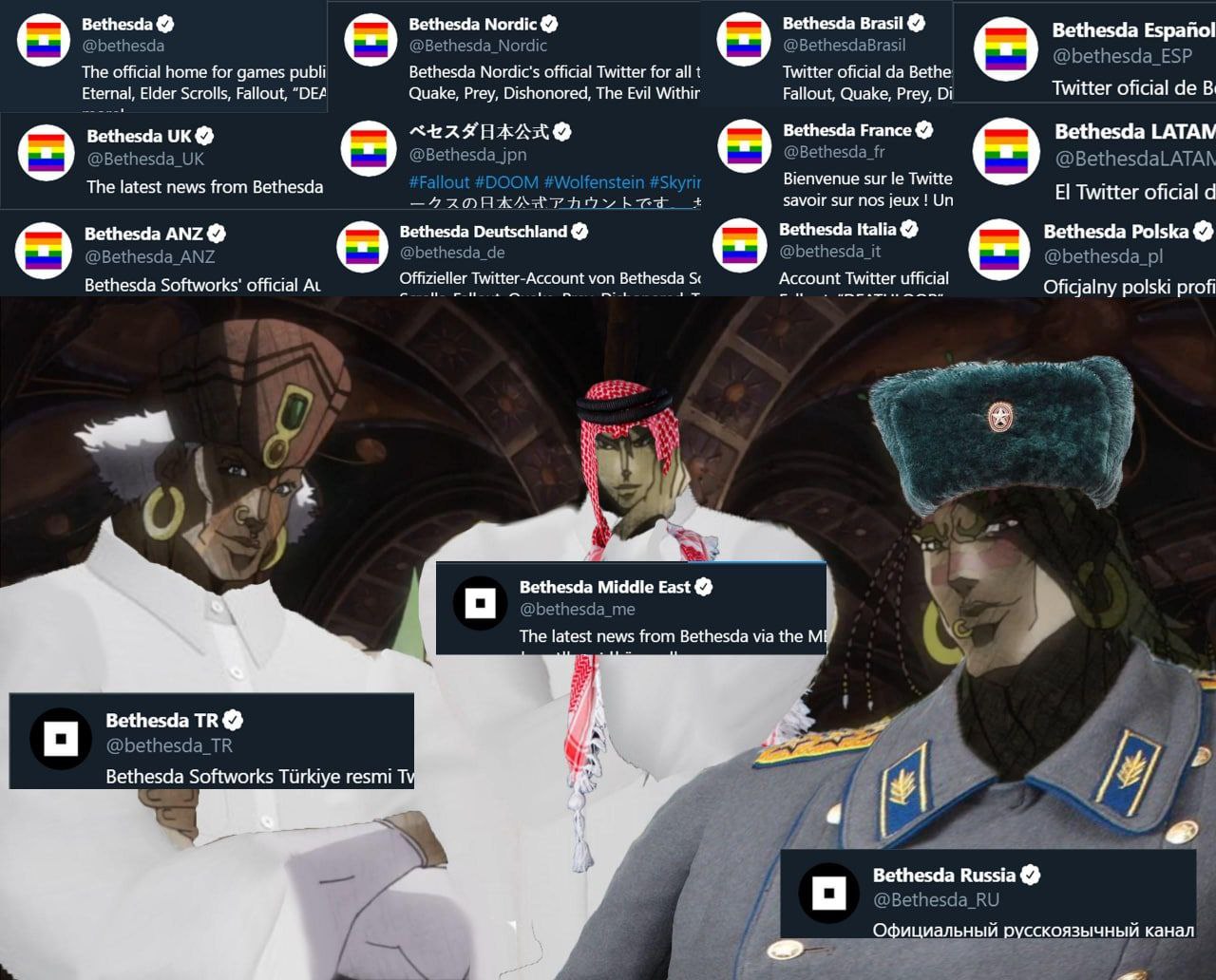 Bethesda Bethesda Nordic Bethesda Brasil Bethesda Ерайо! The official home for games publi Bethesda Nordic’s official Twitter for all Twitter oficial Bethe Eternal, Elder Scrolls, Fallout, Quake, Prey