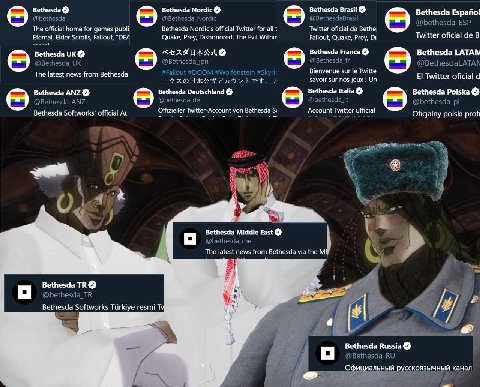 Bethesda Bethesda Nordic Bethesda Brasil Bethesda Ерайо! The official home for games publi Bethesda Nordic’s official Twitter for all Twitter oficial Bethe Eternal, Elder Scrolls, Fallout, Quake, Prey